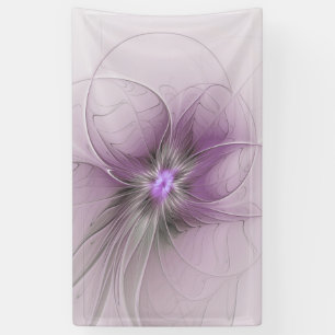 Kleine Schönheit Moderne Mauve Graue Fraktal-Kunst Banner