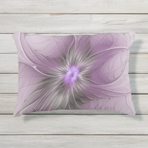 Kleine Schönheit Moderne Mauve Graue Fraktal-Kunst Kissen Für Draußen