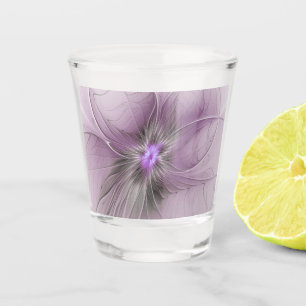 Kleine Schönheit Moderne Mauve Graue Fraktal-Kunst Schnapsglas