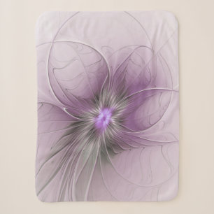 Kleine Schönheit Moderne Mauve Graue Fraktal-Kunst Sherpadecke