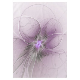 Kleine Schönheit Moderne Mauve Graue Fraktal-Kunst Tischdecke