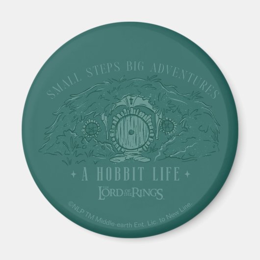 Kleine Schritte, große Abenteuer - Ein Hobbit-Lebe Magnet (Vorne)