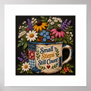 Kleine Schritte zählen – Patchwork-Tasse Vintage E Poster
