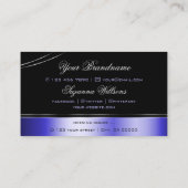 Kleine schwarz-blau geschliffene Dekoration Visitenkarte (Rückseite)