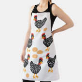 Kleine, schwarz gesprenkelte Hühner und Eier Schürze (InSitu)