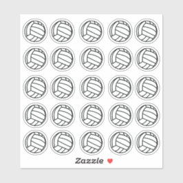 Kleine schwarz-weiße Volleyball-Planner Aufkleber
