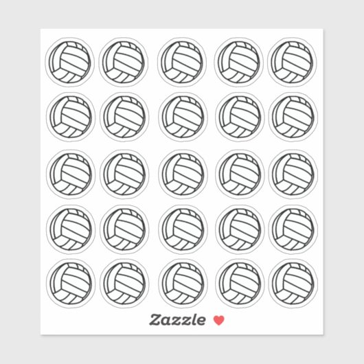 Kleine schwarz-weiße Volleyball-Planner Aufkleber (Blatt)
