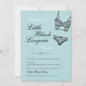 Kleine schwarze Dessous türkisfarbene schwarze Spi Einladung (Vorderseite)