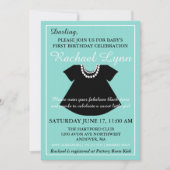 Kleine schwarze Dress-Baby-Sprinkle-Dusche Einladung (Vorderseite)