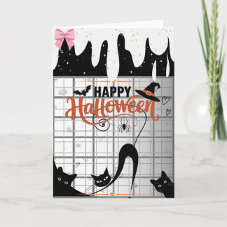 Kleine schwarze Halloween-Karte Karte