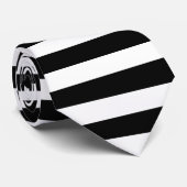 Kleine schwarze horizontale Streifen Krawatte (Gerollt)