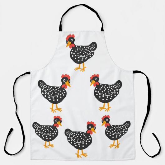 Kleine schwarze Hühner Schürze (Vorderseite)