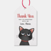 Kleine schwarze Katze Danke Geschenkanhänger (Vorderseite)