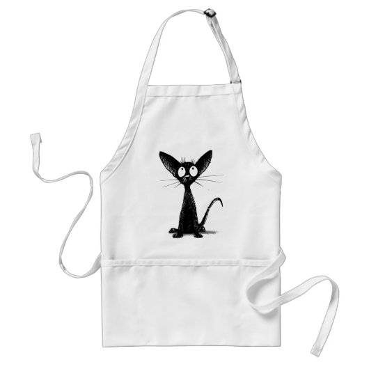 Kleine schwarze Katze Schürze (Vorne)