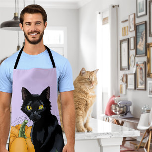 Kleine schwarze Katze Schürze