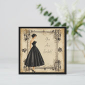 Kleine schwarze Kleiderkarte: Unterschwellige Eleg Einladung (Stehend Vorderseite)