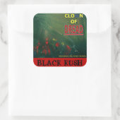 KLEINE SCHWARZE KUSCHE QUADRATISCHER AUFKLEBER (Tasche)
