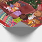 Kleine schwarze Mädchen zu Weihnachten Geschenkpapier (Ecke)