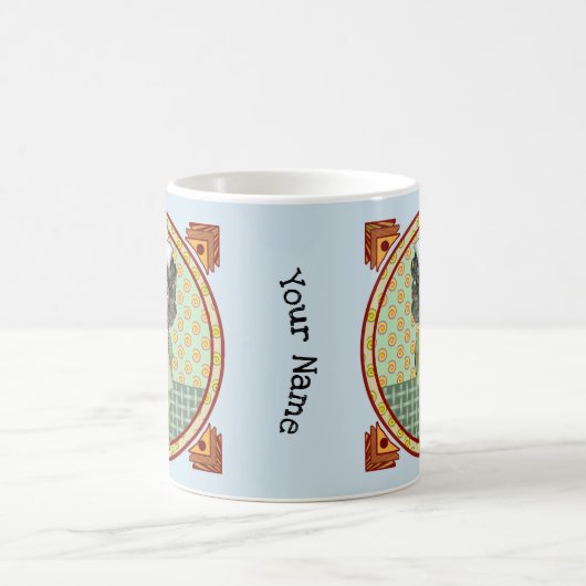 Kleine schwarze Mädchenschwester Kaffeetasse (Mittel)