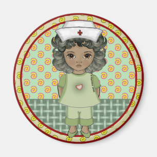 Kleine schwarze Mädchenschwester Magnet