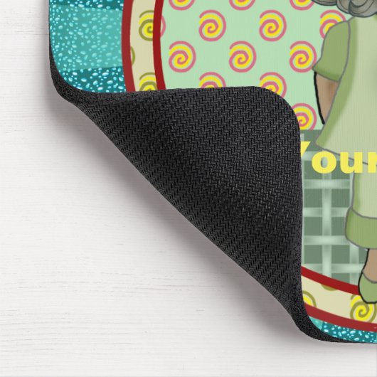 Kleine schwarze Mädchenschwester Mousepad (Ecke)