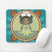 Kleine schwarze Mädchenschwester Mousepad (Mit Mouse)