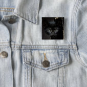 Kleine schwarze Miezekatze Button (Beispiel)
