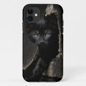 Kleine schwarze Miezekatze Case-Mate iPhone Hülle (Rückseite)