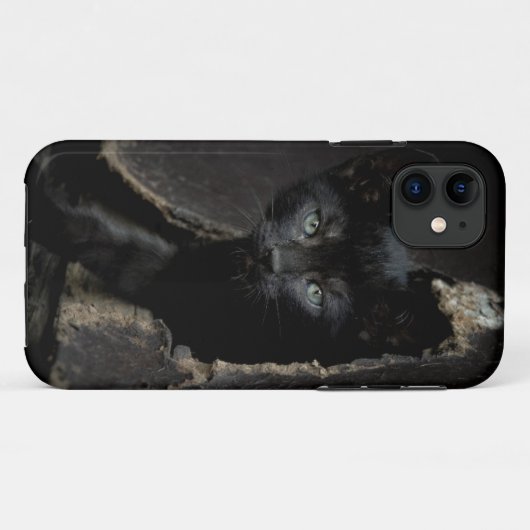 Kleine schwarze Miezekatze Case-Mate iPhone Hülle (Rückseite (Horizontal))