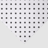 Kleine schwarze Punkte auf weißem Geschenkpapier Seidenpapier (Ausschnitt)