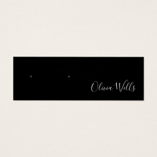 Kleine schwarze Skriptsteckerkarte mit Earring Dis (Vorderseite)