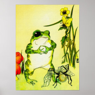 Kleine schwarze Spinne bietet Platz Poster