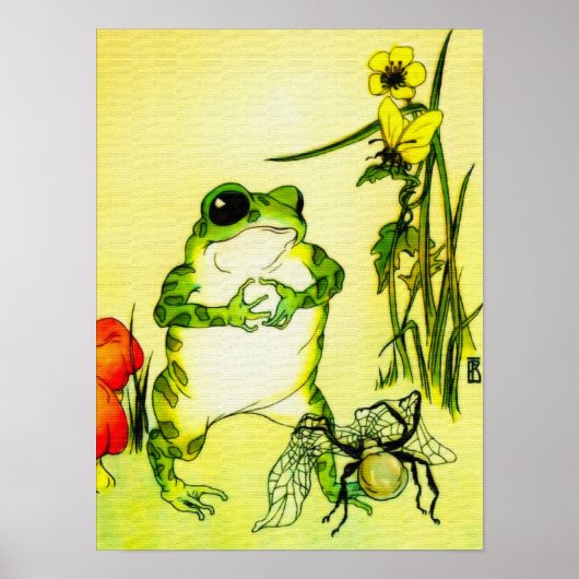 Kleine schwarze Spinne bietet Platz Poster (Vorne)