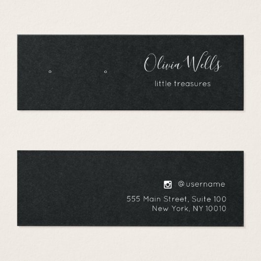 Kleine schwarze Stuhleroden Schmuckkarte (Vorne & Hinten)