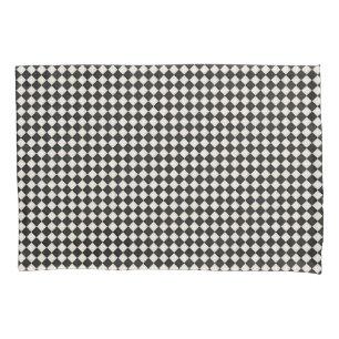 Kleine schwarze und antike weiße Diamanten Kissenbezug