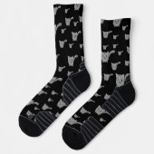Kleine schwarze und graue Kätzchen Socken (Links)