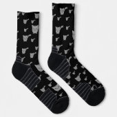 Kleine schwarze und graue Kätzchen Socken (Rechts)