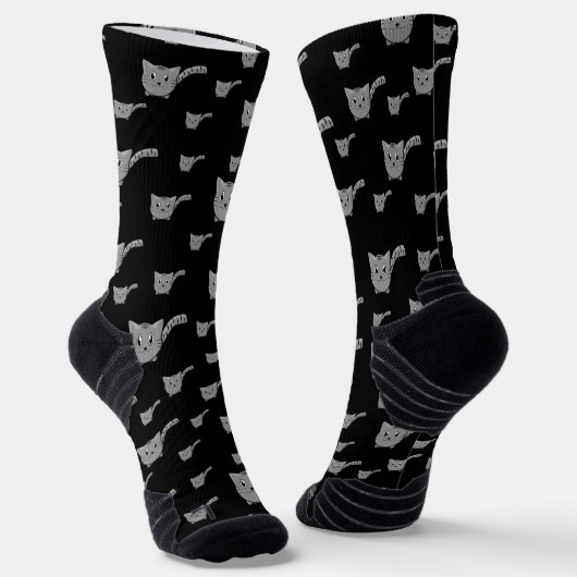 Kleine schwarze und graue Kätzchen Socken (Gewinkelt)