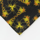 Kleine schwarze und orangefarbene Poldecke Fleecedecke (Ecke)