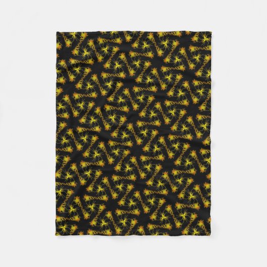 Kleine schwarze und orangefarbene Poldecke Fleecedecke (Vorderseite)
