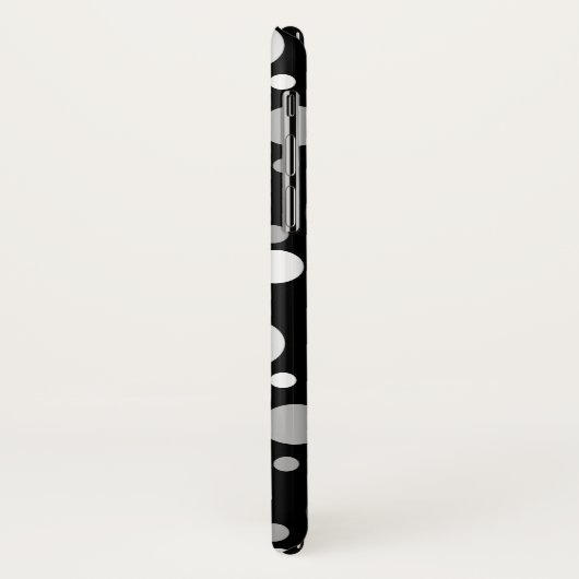 Kleine Schwarzweiss-Tupfen Case-Mate iPhone Hülle (Hinten/Links)