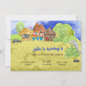 Kleine Schweine zum Geburtstag Einladung (Vorderseite)