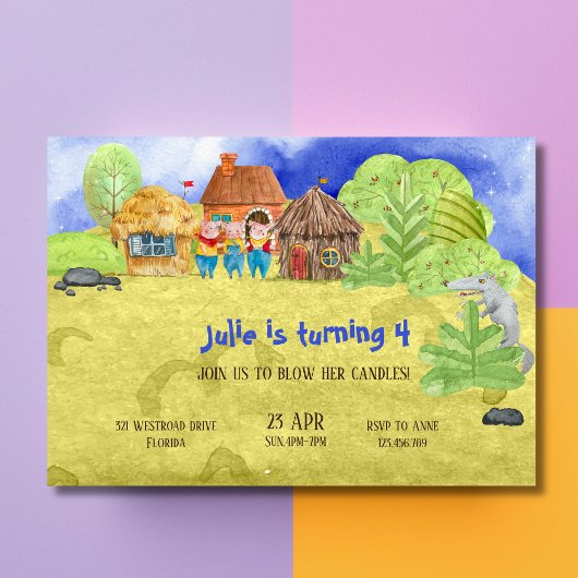 Kleine Schweine zum Geburtstag Einladung