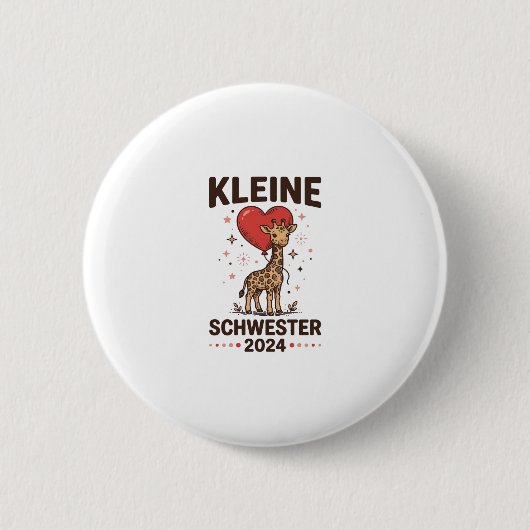 Kleine Schwester 2024 Niedliche Giraffe Schwester Button (Vorderseite)