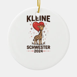 Kleine Schwester 2024 Niedliche Giraffe Schwester  Keramik Ornament
