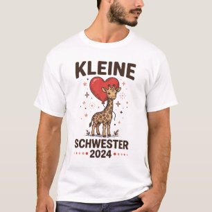 Kleine Schwester 2024 Niedliche Giraffe Schwester  T-Shirt