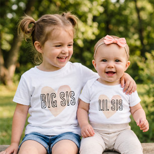 Kleine Schwester Blush Herz Geschwister passende F Baby Strampler