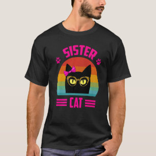 Kleine Schwester Ca mit Leopardenbrille Retro Katz T-Shirt