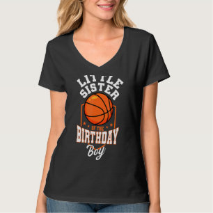 Kleine Schwester des Geburtstags Basketball-Themas T-Shirt