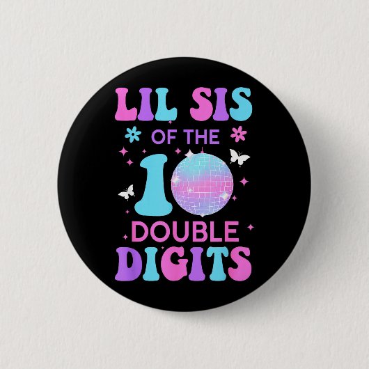 Kleine Schwester des Geburtstagsmädchens Doppelte  Button (Vorderseite)